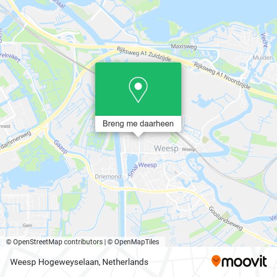 Weesp Hogeweyselaan kaart