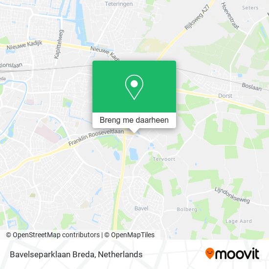 Bavelseparklaan Breda kaart