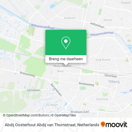 Abdij Oosterhout Abdij van Thornstraat kaart