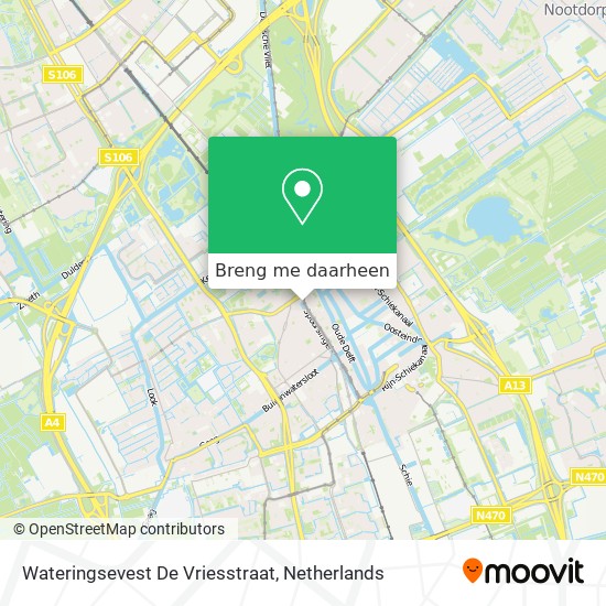 Wateringsevest De Vriesstraat kaart