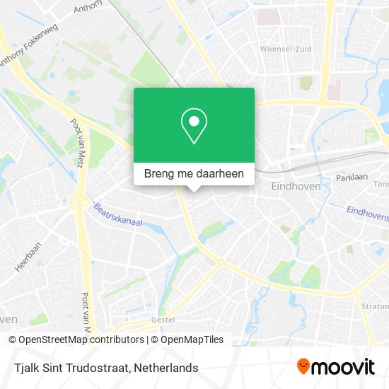 Tjalk Sint Trudostraat kaart