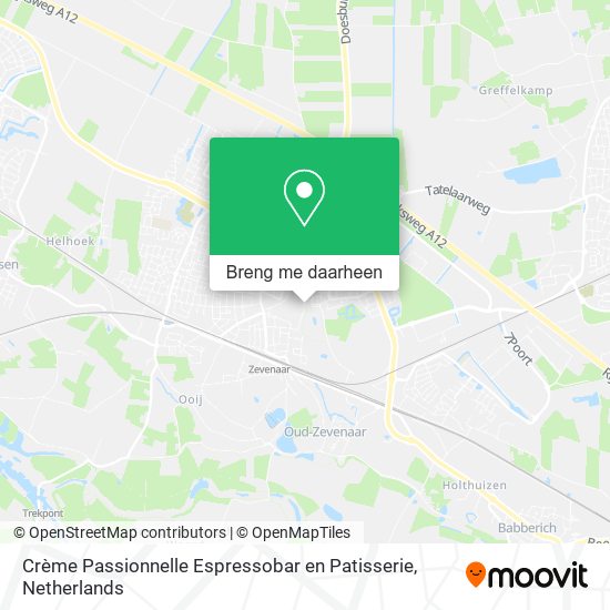 Crème Passionnelle Espressobar en Patisserie kaart