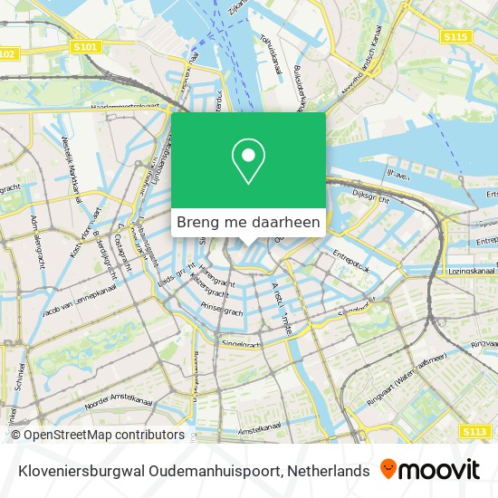 Kloveniersburgwal Oudemanhuispoort kaart