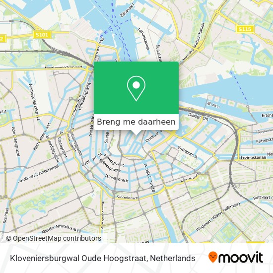 Kloveniersburgwal Oude Hoogstraat kaart