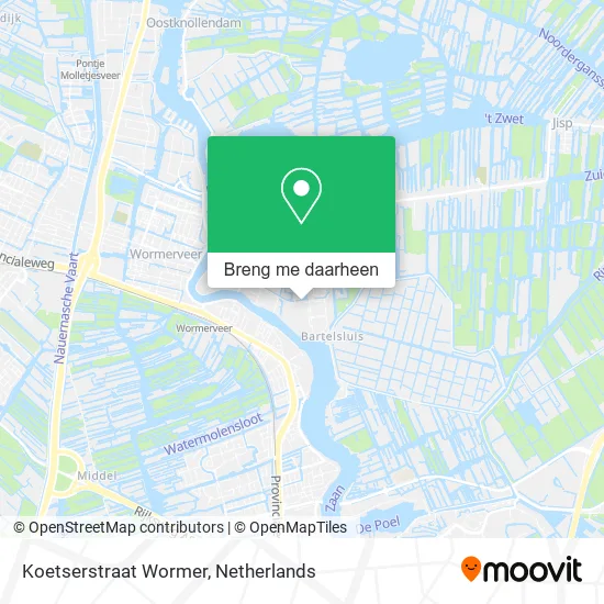 Koetserstraat Wormer kaart