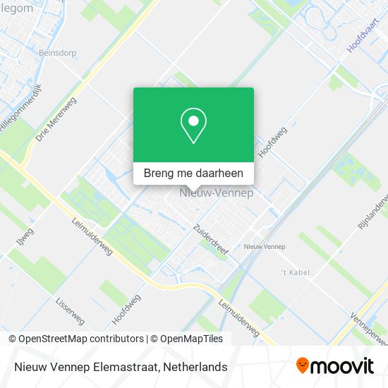 Nieuw Vennep Elemastraat kaart