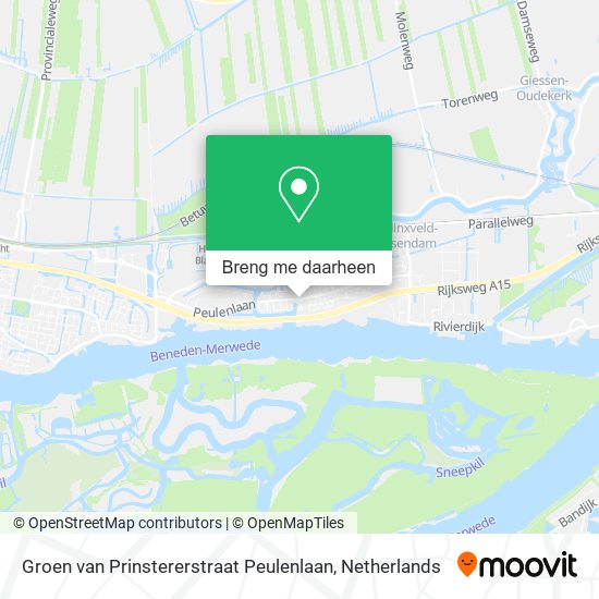 Groen van Prinstererstraat Peulenlaan kaart