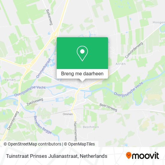 Tuinstraat Prinses Julianastraat kaart