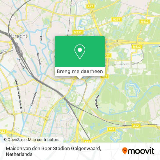 Maison van den Boer Stadion Galgenwaard kaart