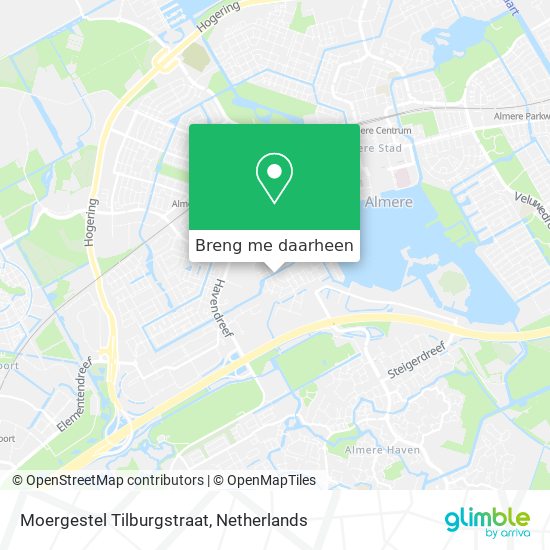 Moergestel Tilburgstraat kaart
