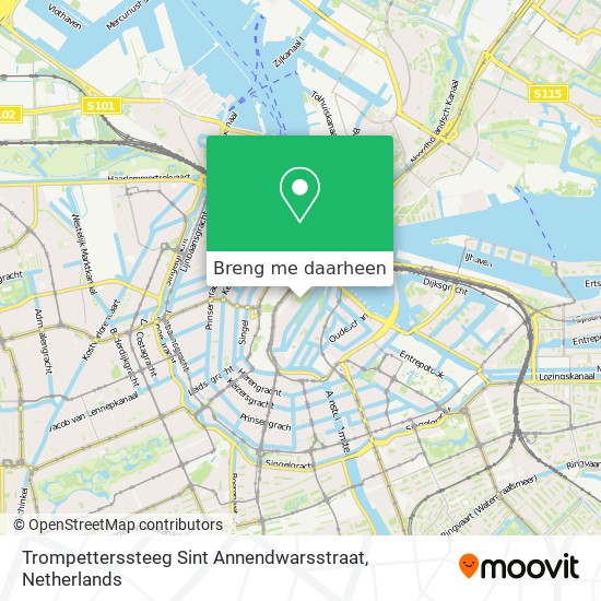 Trompetterssteeg Sint Annendwarsstraat kaart