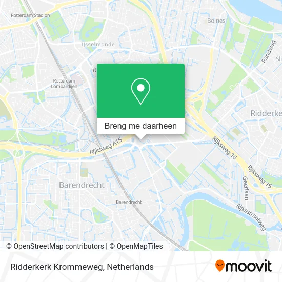 Ridderkerk Krommeweg kaart