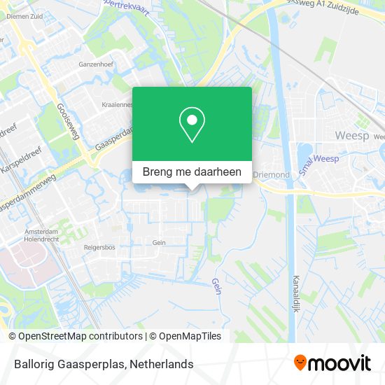 Ballorig Gaasperplas kaart