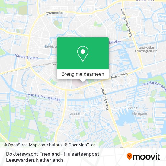 Dokterswacht Friesland - Huisartsenpost Leeuwarden kaart