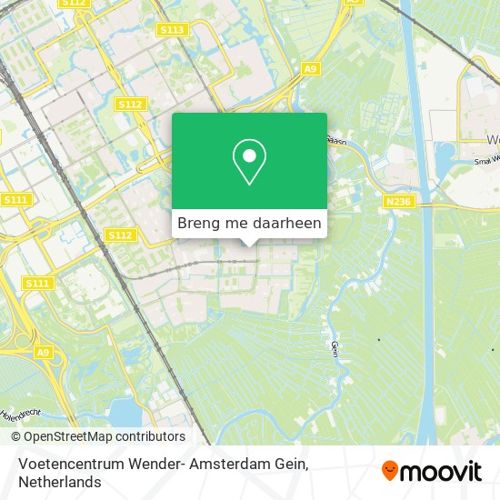 Voetencentrum Wender- Amsterdam Gein kaart