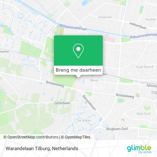 Warandelaan Tilburg kaart