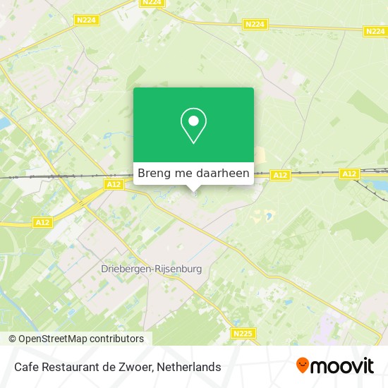 Cafe Restaurant de Zwoer kaart