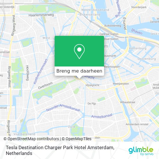 Tesla Destination Charger Park Hotel Amsterdam kaart