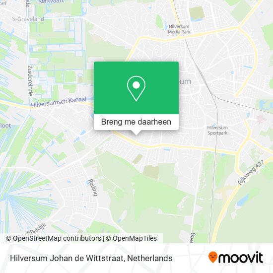 Hilversum Johan de Wittstraat kaart