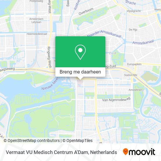 Vermaat VU Medisch Centrum A'Dam kaart