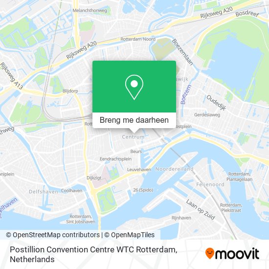 Postillion Convention Centre WTC Rotterdam kaart