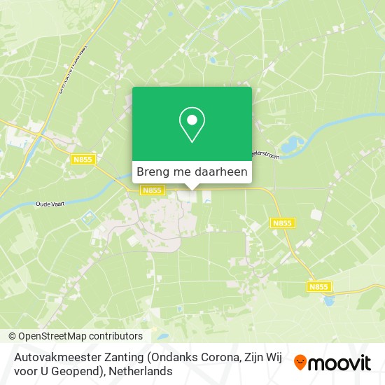 Autovakmeester Zanting (Ondanks Corona, Zijn Wij voor U Geopend) kaart