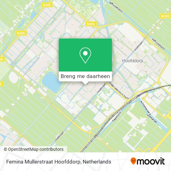 Femina Mullerstraat Hoofddorp kaart