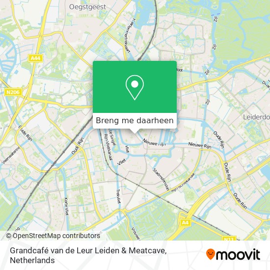 Grandcafé van de Leur Leiden & Meatcave kaart