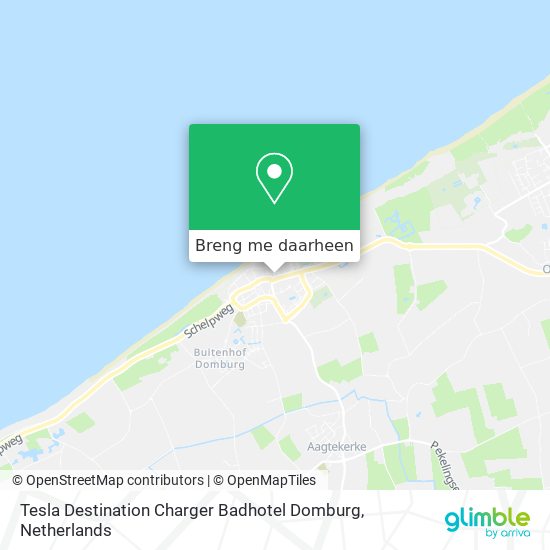 Tesla Destination Charger Badhotel Domburg kaart