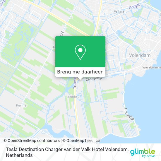 Tesla Destination Charger van der Valk Hotel Volendam kaart