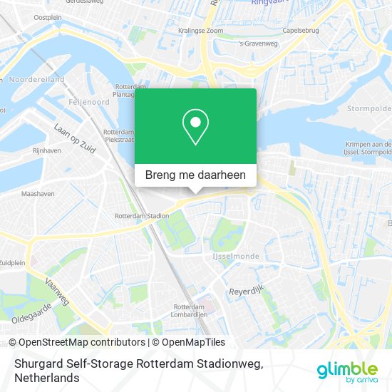 Shurgard Self-Storage Rotterdam Stadionweg kaart