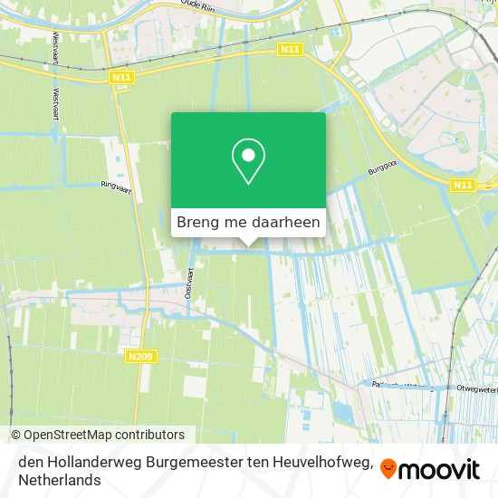 den Hollanderweg Burgemeester ten Heuvelhofweg kaart