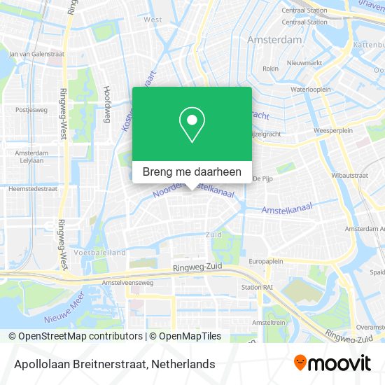 Apollolaan Breitnerstraat kaart