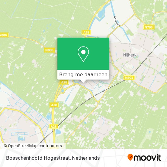 Bosschenhoofd Hogestraat kaart