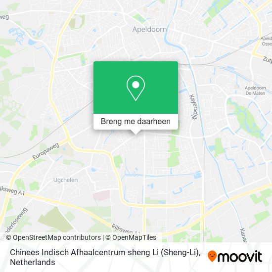 Chinees Indisch Afhaalcentrum sheng Li (Sheng-Li) kaart