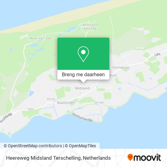 Heereweg Midsland Terschelling kaart