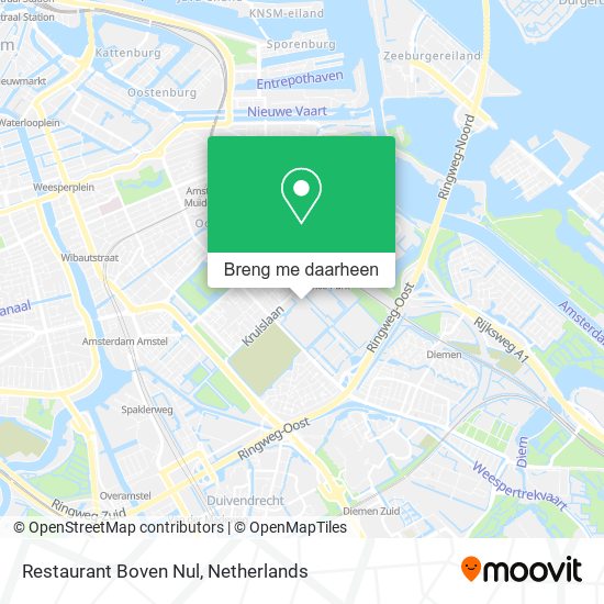 Restaurant Boven Nul kaart