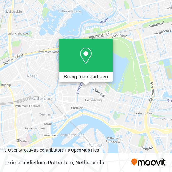 Primera Vlietlaan Rotterdam kaart