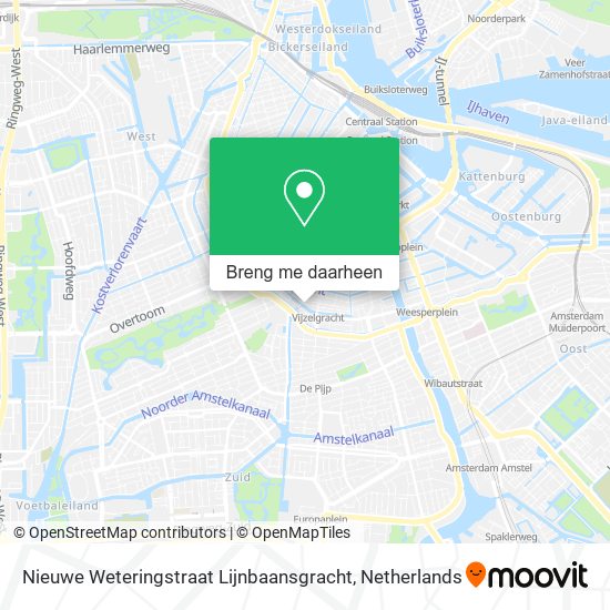 Nieuwe Weteringstraat Lijnbaansgracht kaart
