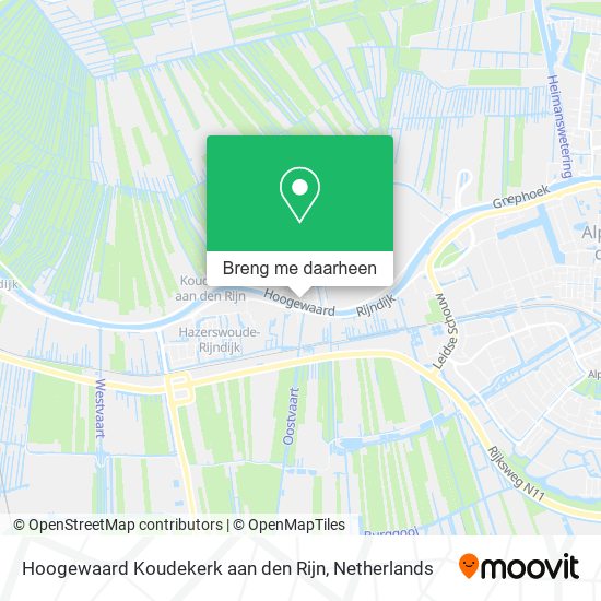 Hoogewaard Koudekerk aan den Rijn kaart