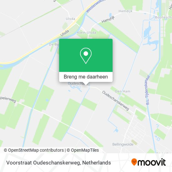 Voorstraat Oudeschanskerweg kaart