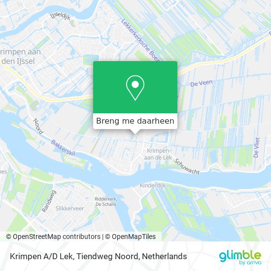 Krimpen A / D Lek, Tiendweg Noord kaart