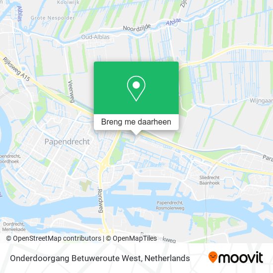 Onderdoorgang Betuweroute West kaart