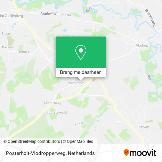 Posterholt-Vlodropperweg kaart
