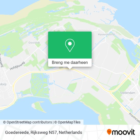 Goedereede, Rijksweg N57 kaart