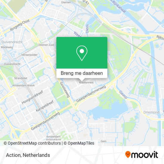 Ondeugd badminton Buiten Hoe gaan naar Action in Amsterdam via Bus, Metro, Tram of Trein?