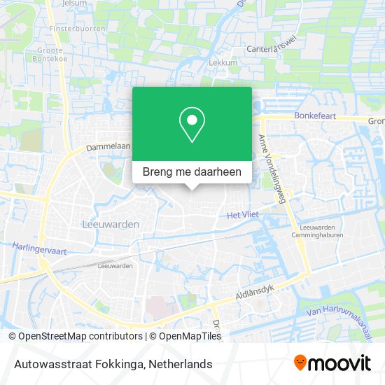 Autowasstraat Fokkinga kaart