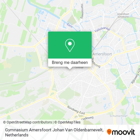 Gymnasium Amersfoort Johan Van Oldenbarnevelt kaart