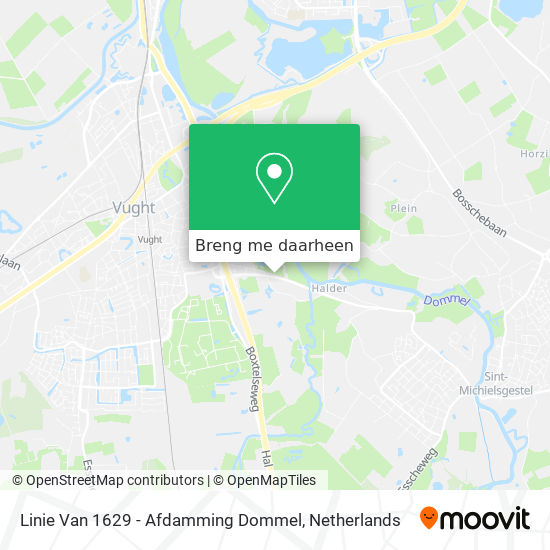 Linie Van 1629 - Afdamming Dommel kaart