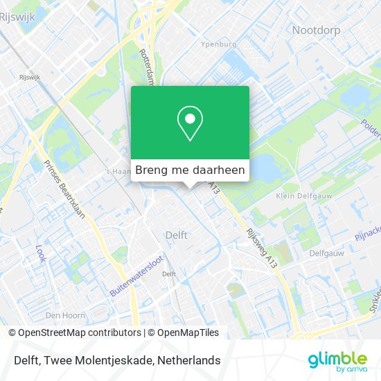 Delft, Twee Molentjeskade kaart